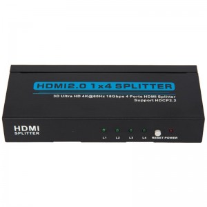 V2.0 HDMI 1x4 Splitter Unterstützung 3D Ultra HD 4Kx2K @ 60Hz HDCP2.2