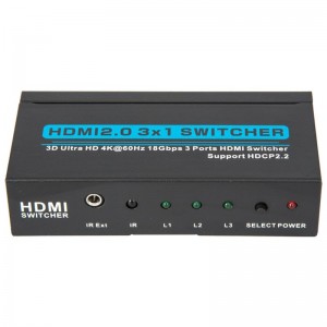 V2.0 HDMI 3x1 Switcher Unterstützt 3D Ultra HD 4Kx2K @ 60Hz HDCP2.2
