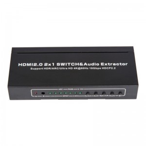 V2.0 HDMI 2x1 Switcher & Audio Extractor Unterstützung ARC Ultra HD 4Kx2K @ 60Hz HDCP2.2 18Gbps