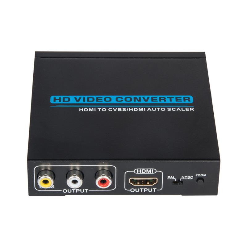 HDMI ZU CVBS \/ AV + HDMI KONVERTER Auto Scaler 1080P