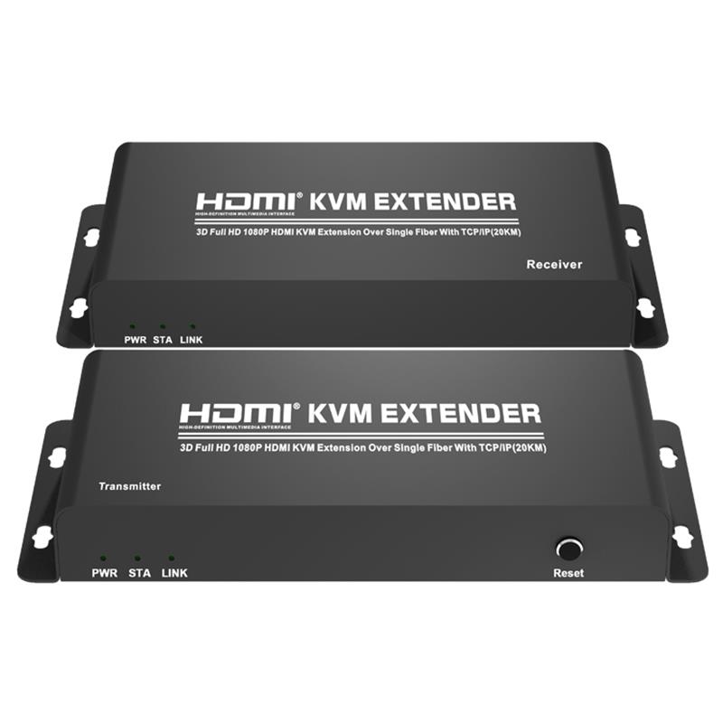 HDMI KVM Extender über Einzelfaser mit TCP \/ IP (20KM) Unterstützung Full HD 1080P