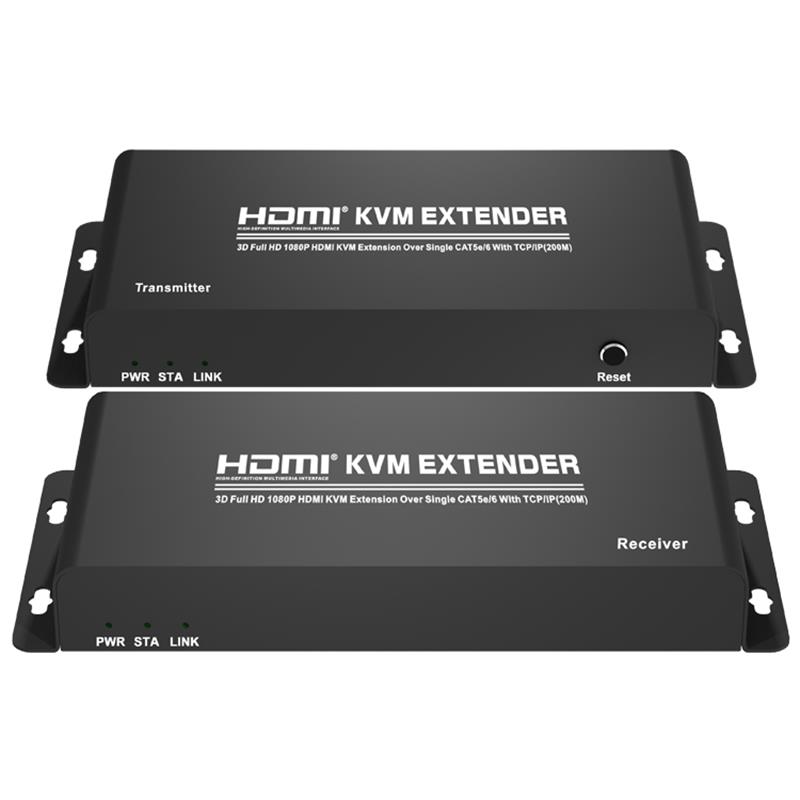 HDMI KVM Extender 200 m über Single CAT5e \/ 6 mit TCP \/ IP-Unterstützung Full HD 1080P