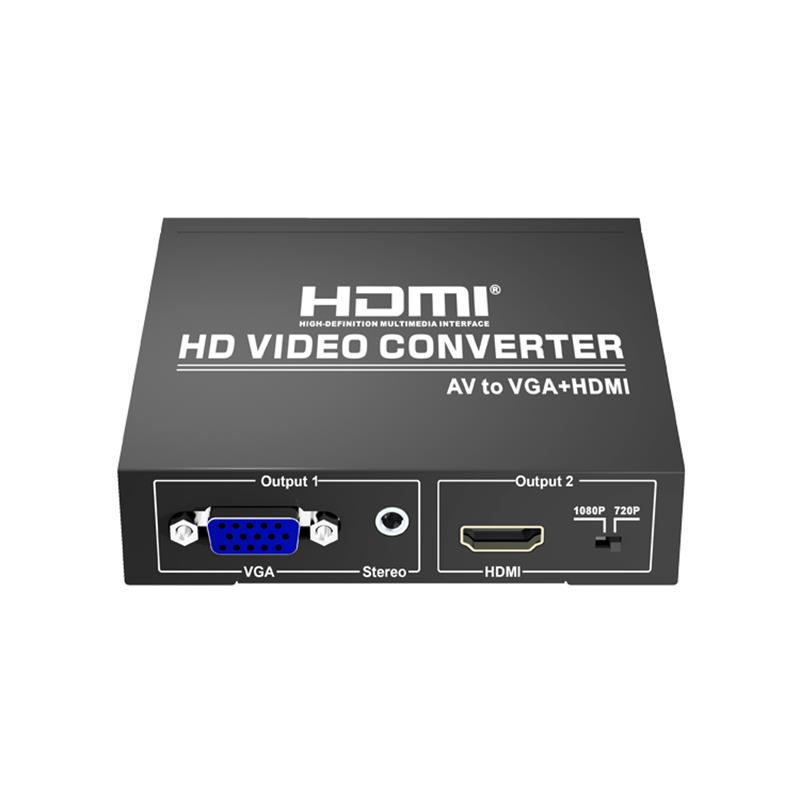 AV zu VGA + HDMI Konverter Up Scaler 720P \/ 1080P