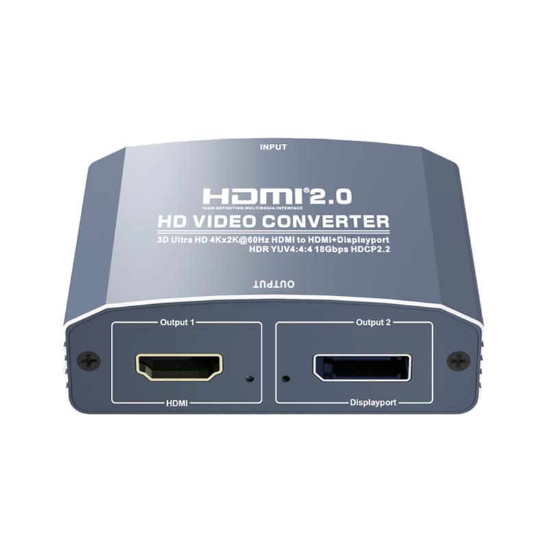 3D Ultra HD 4Kx2K bei 60 Hz HDMI zu HDMI + DP-Konverter Unterstützung HDMI2.0 18 Gbit \/ s HDR YUV4: 4: 4 HDCP2.2