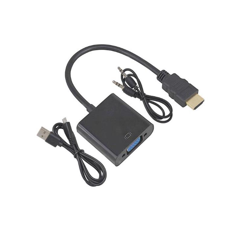 1080P HDMI bis VGA 15cm Kabel mit 3,5mm Audio,Micro USB zum Aufladen